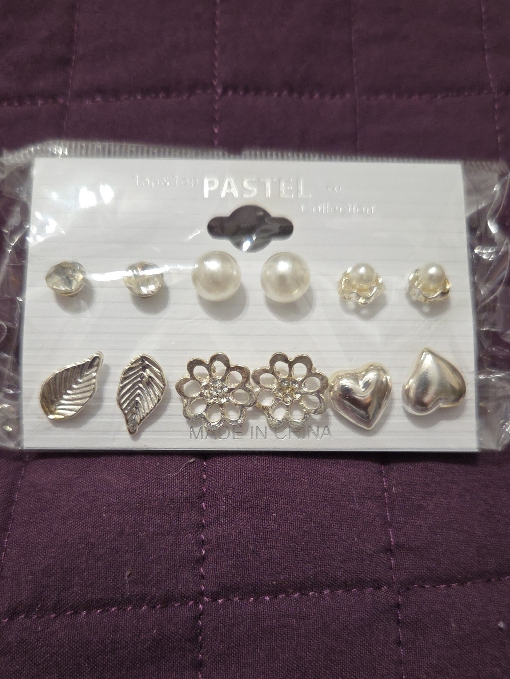 Pastel Collection Silver & Pearl Earring Set - 6 Pairs